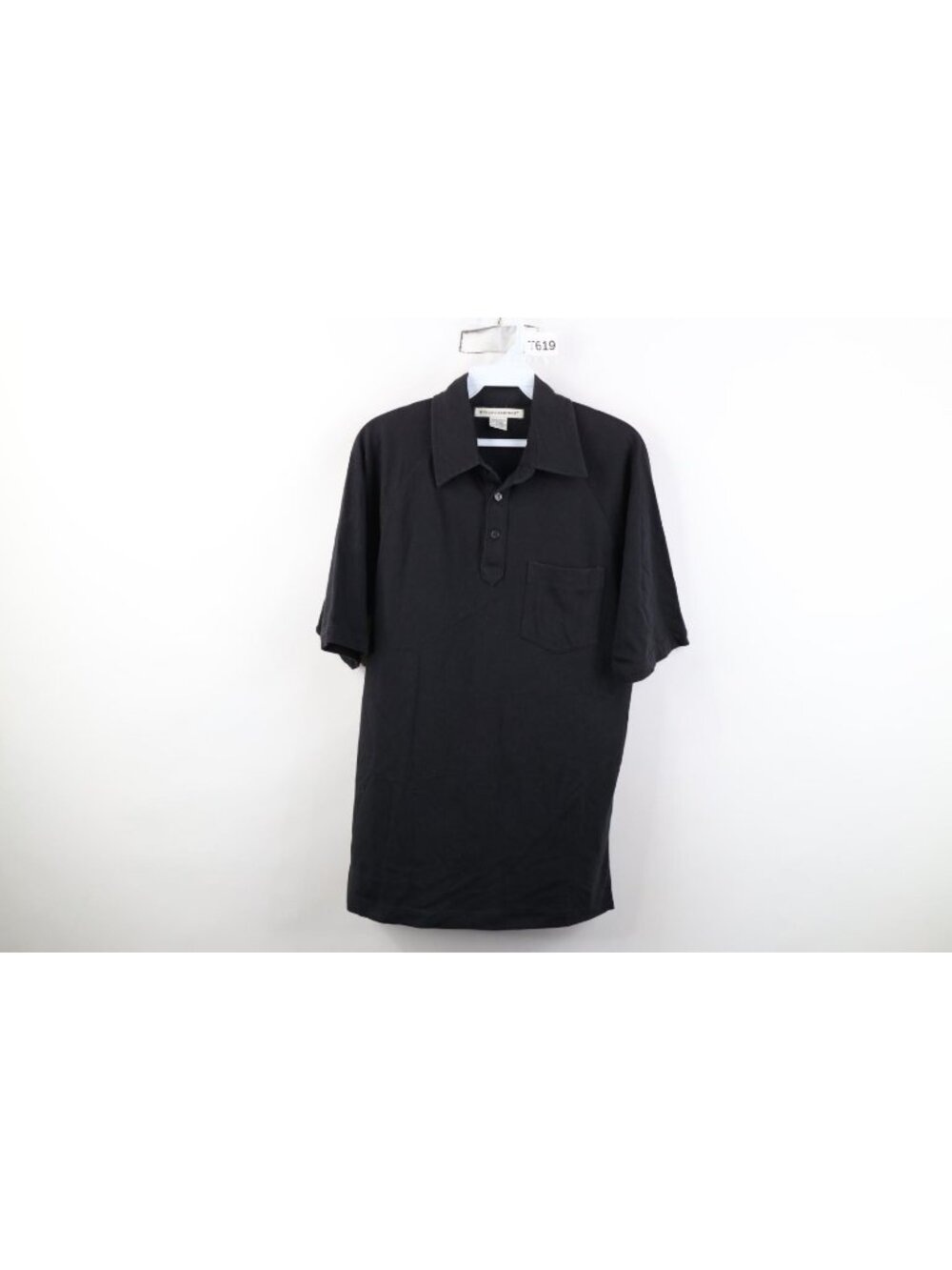 Vintage 90s Streetwear Mens Small Faded Blank Soft Knit Golf Polo Shirt Black